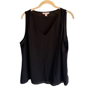 Nine West Black V-Neck Sleeveless Blouse in Size L